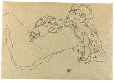 Nudo femminile reclinato, 1914 da Egon Schiele