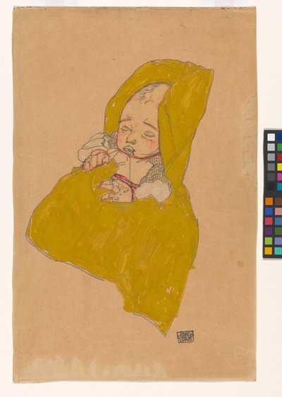 Säugling im Wickelpolster da Egon Schiele