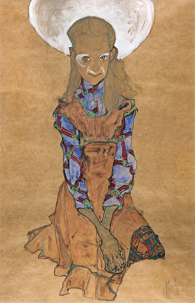 Ragazza seduta Poldi Lodzinsky da Egon Schiele