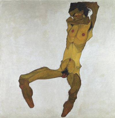 Nudo maschile seduto (Autoritratto) da Egon Schiele