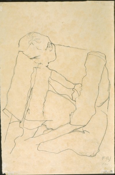 Uomo seduto (verso) da Egon Schiele