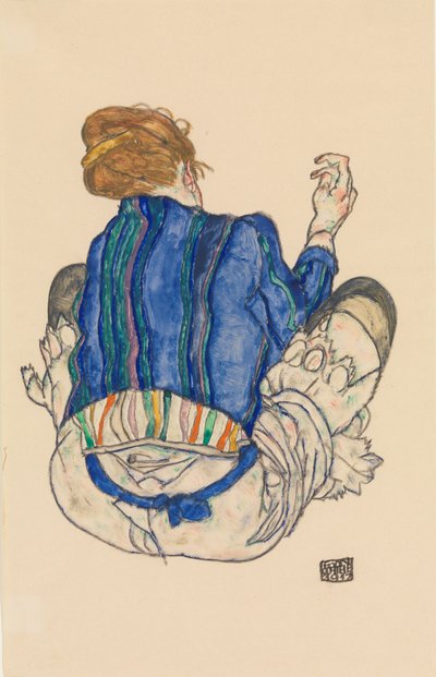 Donna seduta, vista posteriore, 1917 da Egon Schiele