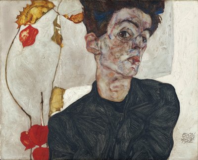 Autoritratto con frutti di lampione da Egon Schiele