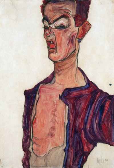 Autoritratto, smorfia da Egon Schiele