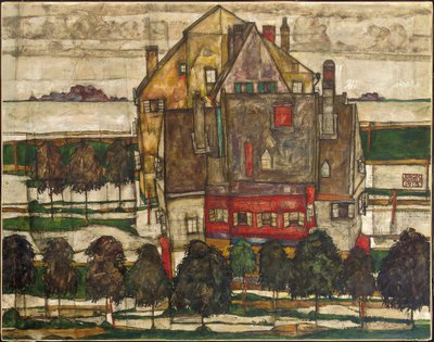 Case singole (Case con montagna) 1915 da Egon Schiele