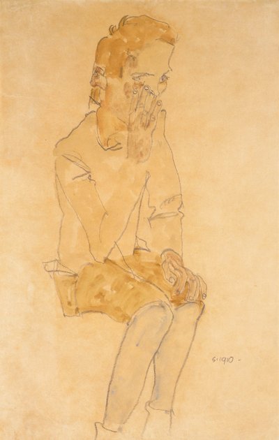 Ragazzo seduto, 1910 da Egon Schiele