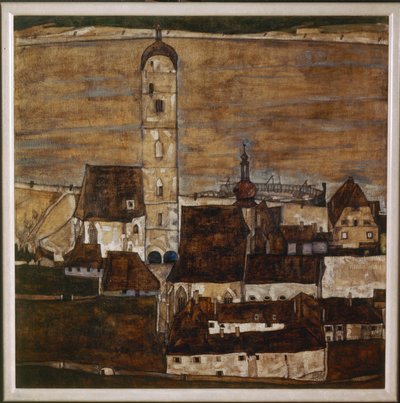 Stadt Stein II (dipinto su tela) da Egon Schiele