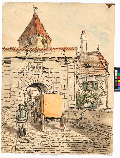 Porta della città con carrozza (Lavoro scolastico) da Egon Schiele