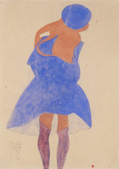 Ragazza in piedi, vista posteriore da Egon Schiele