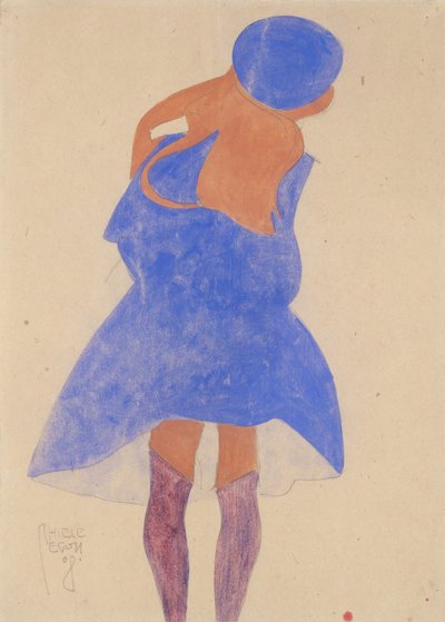 Ragazza in piedi, vista posteriore, 1908 da Egon Schiele