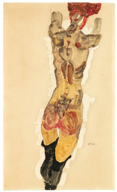Nudo di schiena in piedi, 1910 da Egon Schiele