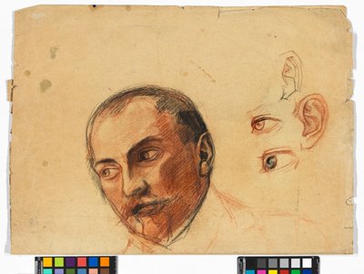 Studienblatt (Kopf, Augen, Ohren) da Egon Schiele