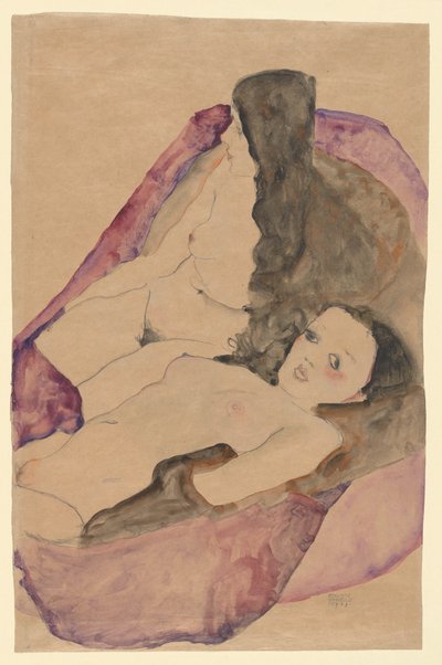 Due nudi reclinati da Egon Schiele