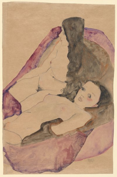 Due nudi reclinati, 1911 da Egon Schiele