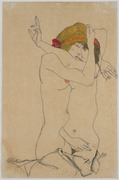 Due donne che si abbracciano, 1913 da Egon Schiele