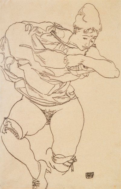 Donna che si spoglia da Egon Schiele