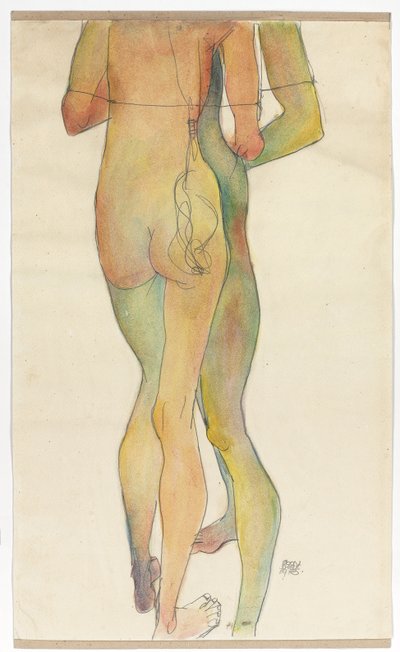 Due nudi in piedi da Egon Schiele