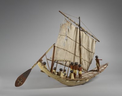 Modello di barca funeraria, da Beni Hasan, probabilmente Medio Regno, c.2060-1786 da Egyptian