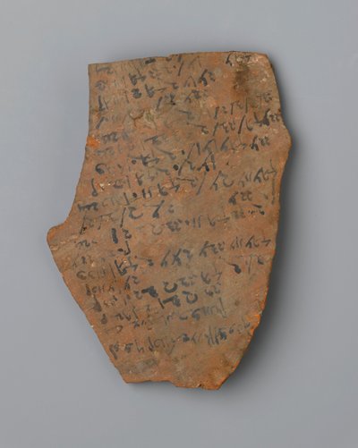 Ostrakon elenco dei tempi di illuminazione, possibilmente da Elefantina da Egyptian