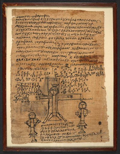 La Crocifissione da un testo magico copto del VI secolo, Or 6796 (4), 475-525 d.C. da Egyptian