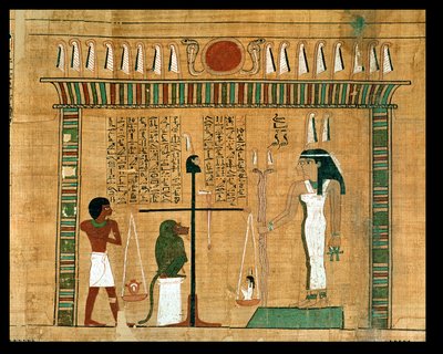 La pesatura del cuore, dettaglio da una pagina del Libro dei Morti da Egyptian