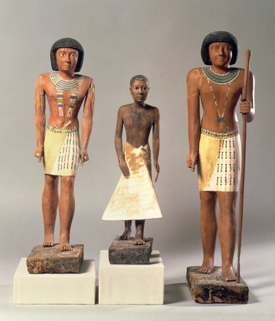 Tre statue di Metjetji, possibilmente da Saqqara, Antico Regno, tarda dinastia V all