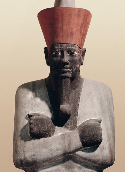 Statua di Mentuhotep II (arenaria dipinta) da Egyptian 11th Dynasty