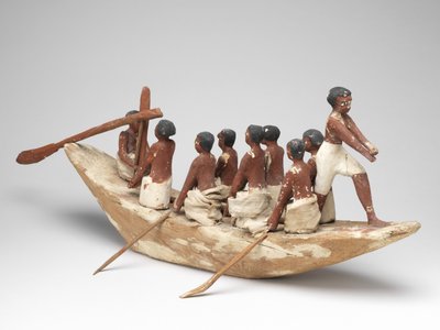 Modello di barca a vela dalla tomba di Khety (Beni Hasan) Medio Regno da Egyptian 12th Dynasty