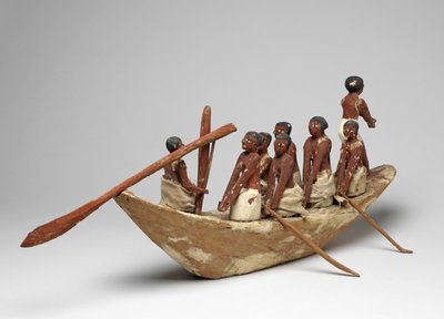 Modello di barca a vela dalla tomba di Khety (Beni Hasan) Medio Regno da Egyptian 12th Dynasty