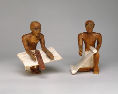 Scribi nel modello di granaio dalla tomba di Meketre da Egyptian 12th Dynasty