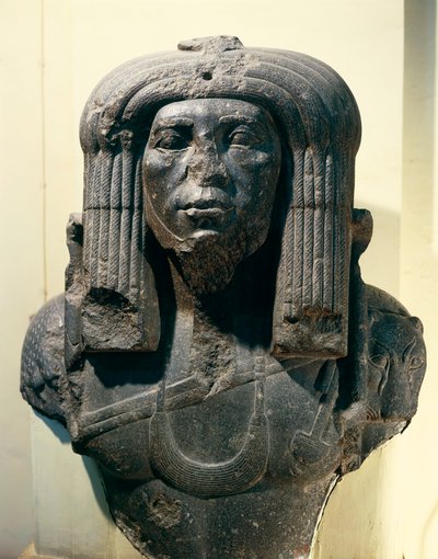 Busto di Amenemhat (Amenemhet) III (Nimaat Re o Ammenemes III), rappresentato come sacerdote, da Fayum, Medio Regno, Dinastia XII da Egyptian 12th Dynasty