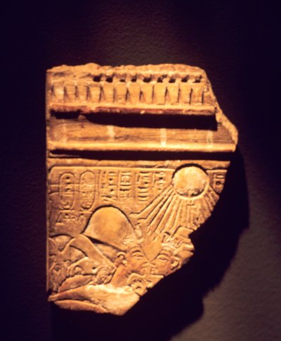 Akhenaton e Nefertiti, frammento di rilievo da Egyptian 18th Dynasty