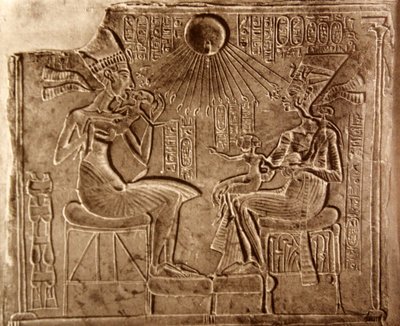 Akhenaton e la sua famiglia, da Akhetaten da Egyptian 18th Dynasty