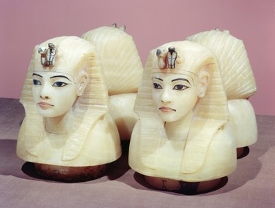 Urne canopiche, dalla tomba di Tutankhamon, Nuovo Regno da Egyptian 18th Dynasty