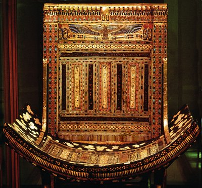 Sedia cerimoniale di Tutankhamon, (dettaglio) da Egyptian 18th Dynasty
