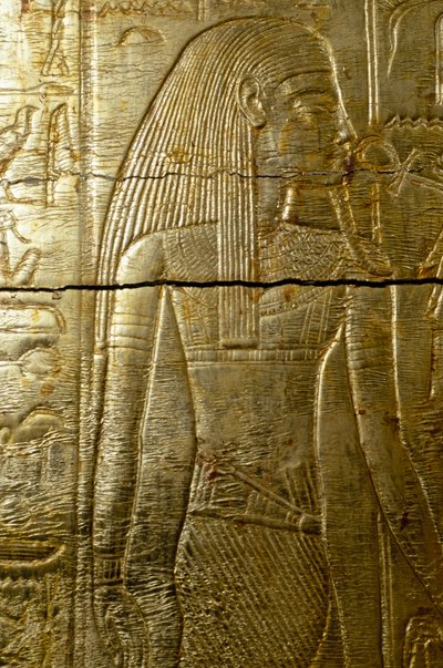 Dettaglio da incisione della cappella dorata di Tutankhamon, dalla Tomba di Tutankhamon, civiltà egizia, Nuovo Regno, Dinastia XVIII da Egyptian 18th Dynasty