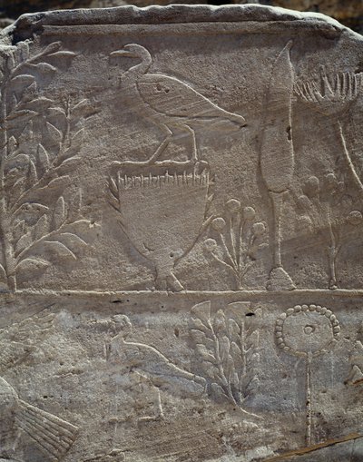 Dettaglio della scena che commemora la spedizione nella Terra di Punt, Colonnato di Punt, tempio funerario della Regina Hatshepsut, Deir el-Bahari, Necropoli Tebana (Patrimonio dell
