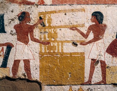 Egitto, Luxor, Tebe Ovest, Valle dei Nobili. Tomba di Nenamon e Ipuki. Affresco che raffigura falegnami al lavoro. (Nuovo Regno, XVIII Dinastia) da Egyptian 18th Dynasty
