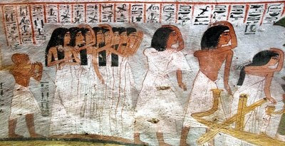 Antichità egiziane: processione di piangenti. Dipinto della tomba di Roy da Egyptian 18th Dynasty