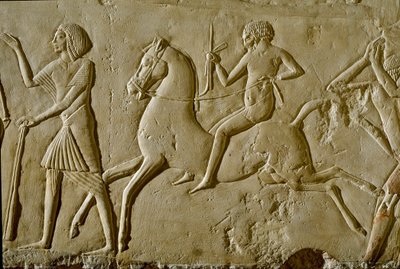Antichità egizia: rilievo con guerriero a cavallo. Fine della XVIII dinastia da Egyptian 18th Dynasty