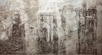 Antichità egizia: disegni incompiuti che decorano la Tomba del Visir Ramose (XVIII dinastia). Luxor, Riva Occidentale, Tomba dei Nobili Egitto da Egyptian 18th Dynasty