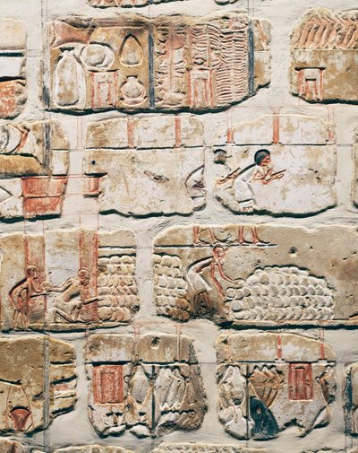 Civiltà egizia, frammenti del Muro di Talatat, dal tempio di Amenhotep IV a Karnak, Luxor, Egitto da Egyptian 18th Dynasty