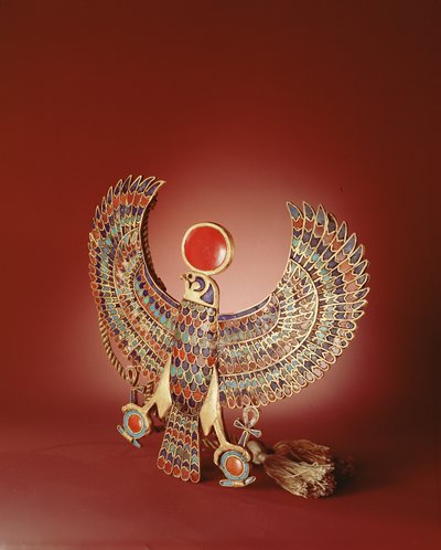 Pettorale a falco, dalla tomba di Tutankhamon da Egyptian 18th Dynasty