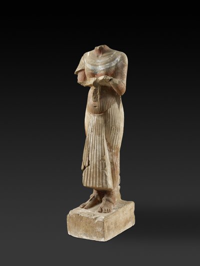 Figura del faraone Akhenaton che tiene un tavolo delle offerte da Egyptian 18th Dynasty