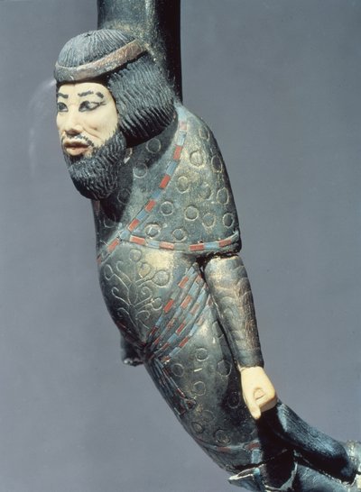 Figura di un siriano dalla fine di un bastone cerimoniale, dalla tomba di Tutankhamon (c.1370-52 a.C.) Nuovo Regno da Egyptian 18th Dynasty