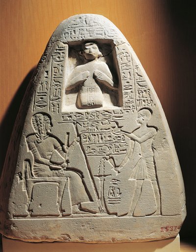 Stele funeraria in calcare del sommo sacerdote Ptahmose, da Saqqara da Egyptian 18th Dynasty