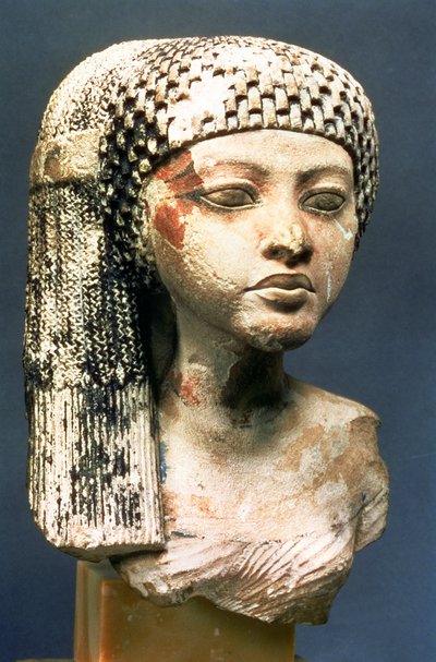 Testa di una principessa della famiglia di Akhenaton, Nuovo Regno da Egyptian 18th Dynasty