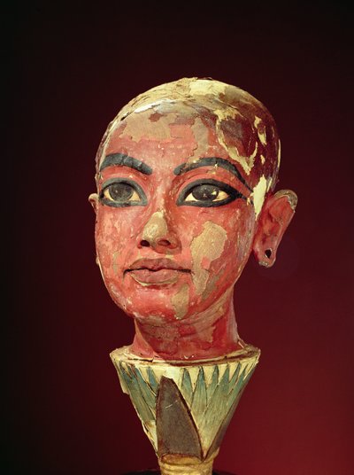 Testa del re bambino che emerge da un fiore di loto, dalla Tomba di Tutankhamon da Egyptian 18th Dynasty