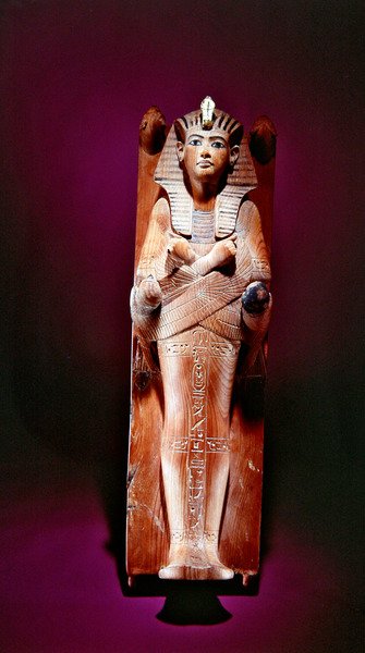 Immagine del re sul suo letto funerario, dalla tomba di Tutankhamon, Nuovo Regno da Egyptian 18th Dynasty