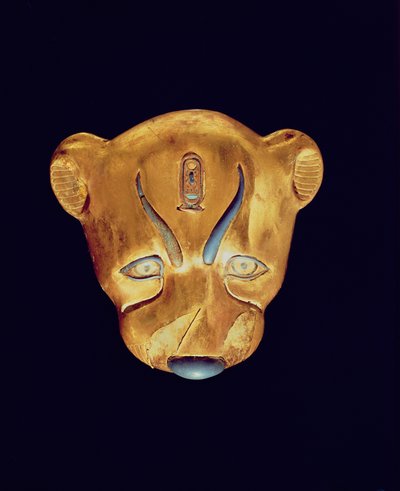 Testa di leopardo, dalla tomba di Tutankhamon da Egyptian 18th Dynasty